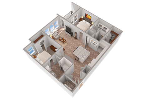 Ciel Luxury Apartments | Jacksonville, FL | Celeste 2 Bedroom Floor Plan